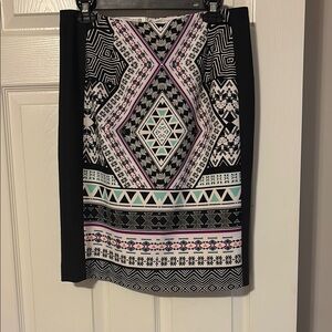 ANTONIO MELANI Black and White Mini Pencil Skirt